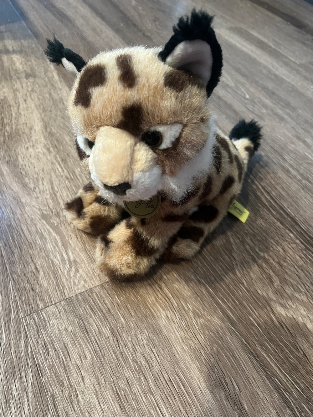 Aurora Miyoni Tots Lynx Spotted Wild Cat Plush Toy - Brown & Black